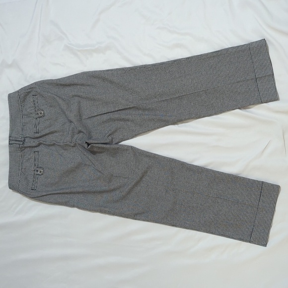 LOFT Marisa Houndstooth Crop Pants, Color Black/White Size 6 - Picture 2 of 14